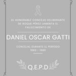 El HCD decretó duelo por el fallecimiento de Daniel Oscar Gatti en Roque Pérez
