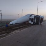 RUTA NACIONAL 205 KM 133 TOTALMENTE CORTADA DEBIDO AL VUELCO DE UN CAMIÓN QUE TRANSPORTABA GAS